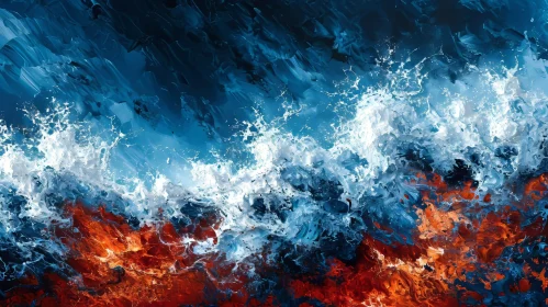 Powerful Painting of a Stormy Sea | Bold Colors and Energetic Waves