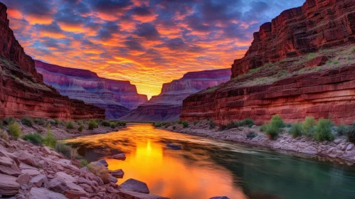 Sunset Canyon Painting - Bold and Vibrant Colors | Calm and Serene Beauty