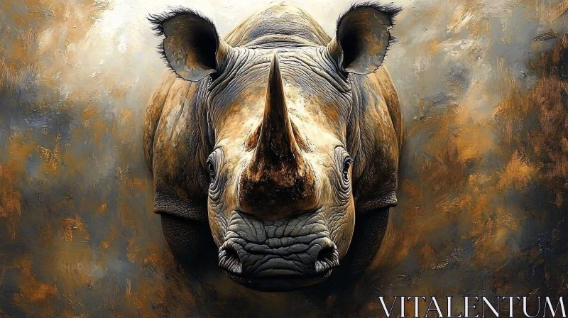 Rhinoceros Close-Up Painting AI Image