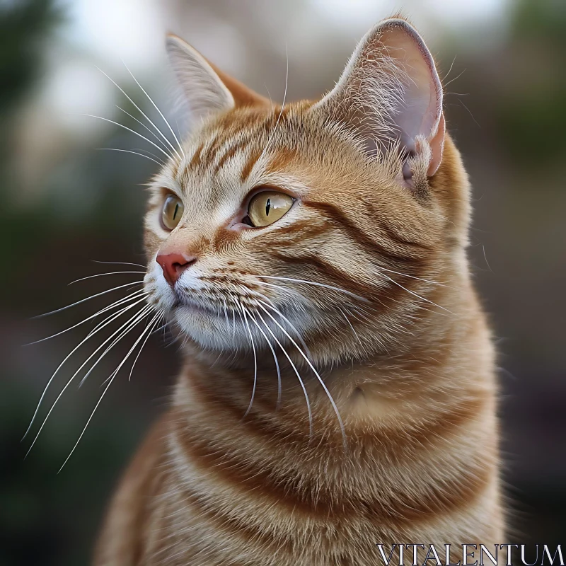 Ginger Tabby Cat Portrait AI Image