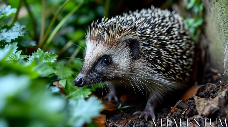 Captivating Hedgehog in Natural Habitat AI Image