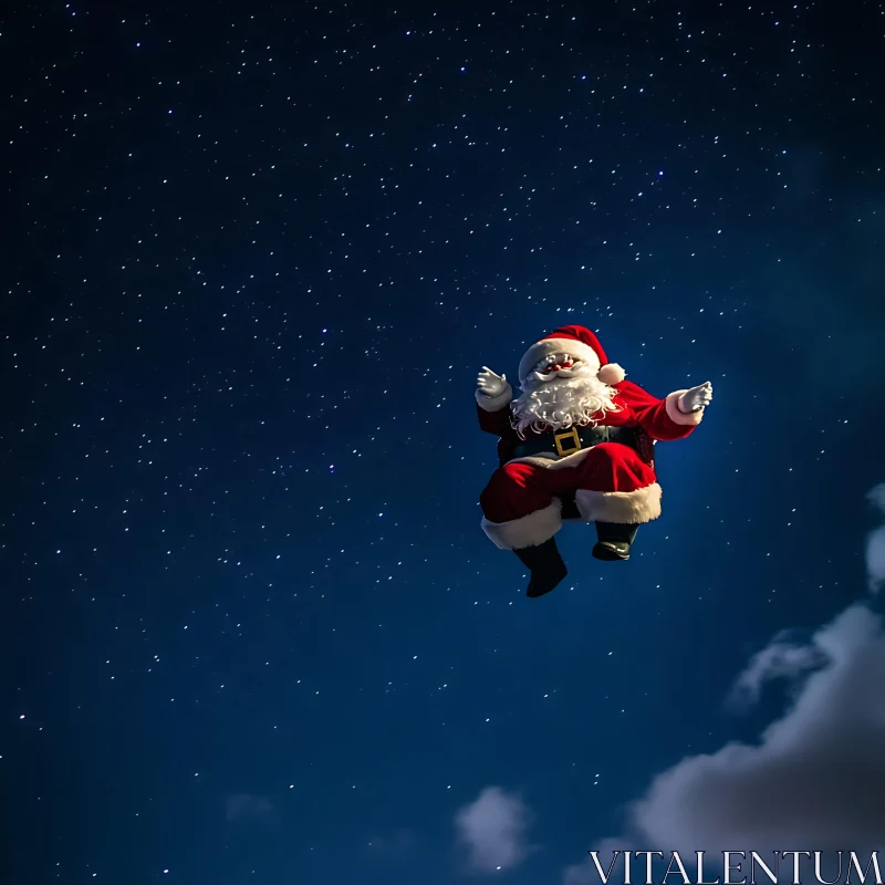 AI ART Santa in the Night Sky