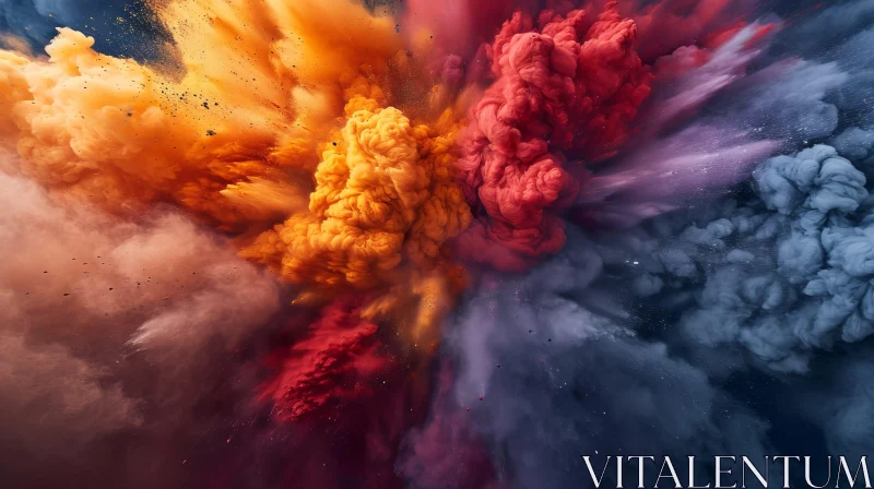 Colorful Powder Explosion Artwork - Vibrant Burst of Colors AI Image