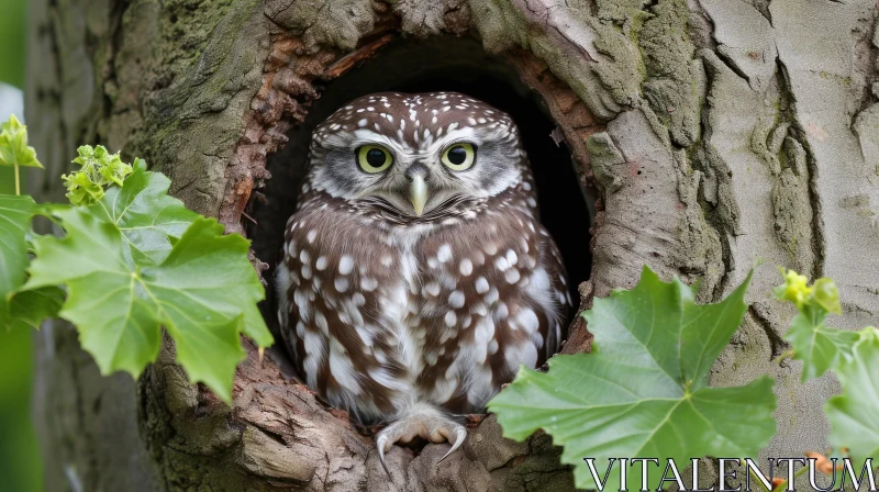 Enchanting Owl in Tree - Captivating Nature Photography AI Image