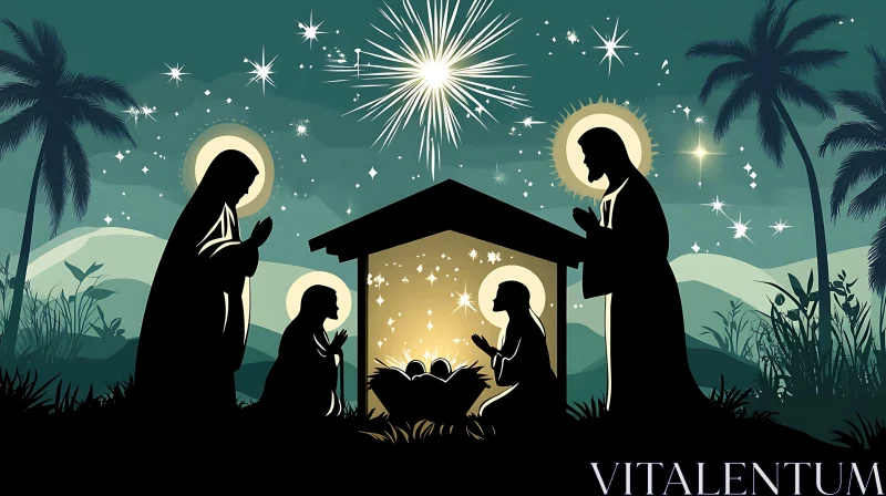 AI ART Holy Christmas Nativity Scene