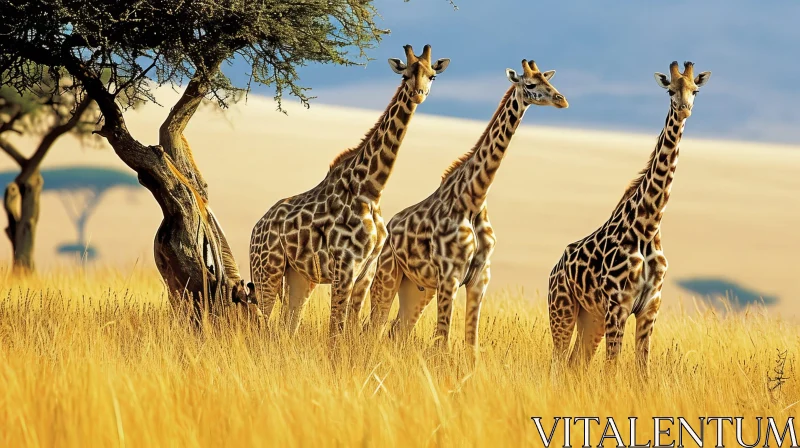 Majestic Giraffes in Natural Habitat AI Image