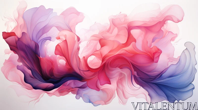 Soft Pink, Blue, and Purple Abstract Painting AI Image