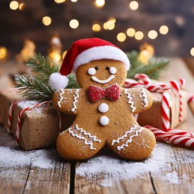 Holiday Gingerbread Man and Christmas Decor