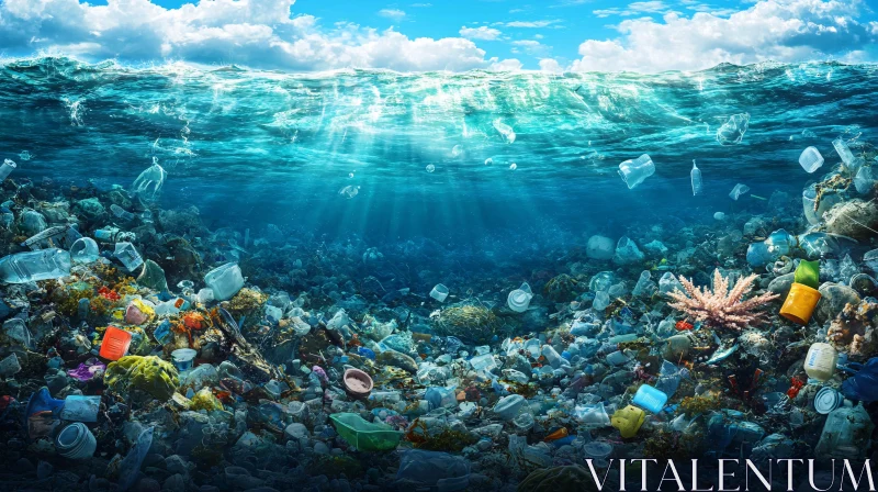 Ocean Plastic Waste Imagery AI Image