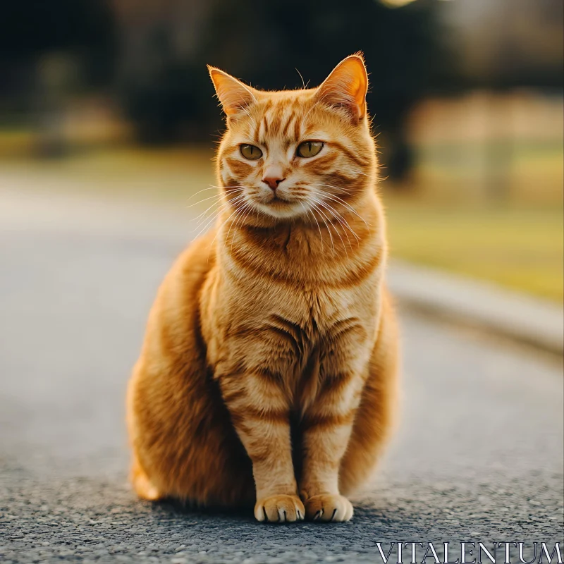 Serene Orange Tabby Cat AI Image