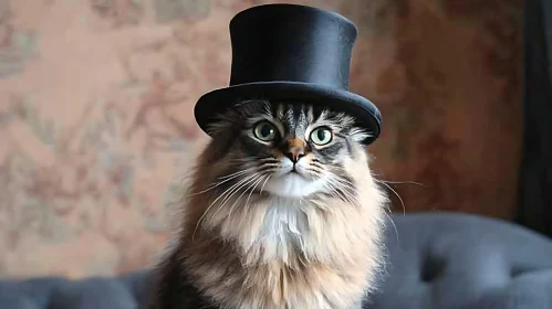 Feline Elegance in a Top Hat