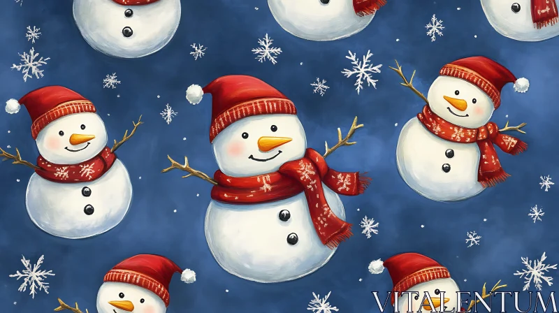 Festive Snowman Holiday Art AI Image