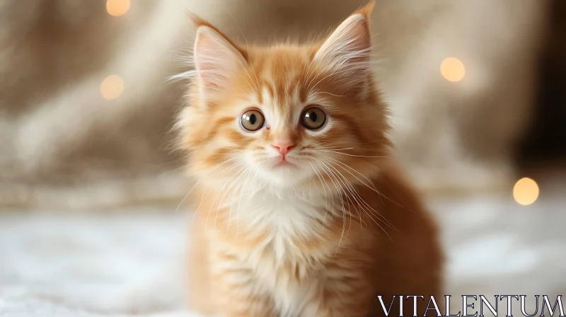 Charming Orange Kitten with Expressive Eyes AI Image