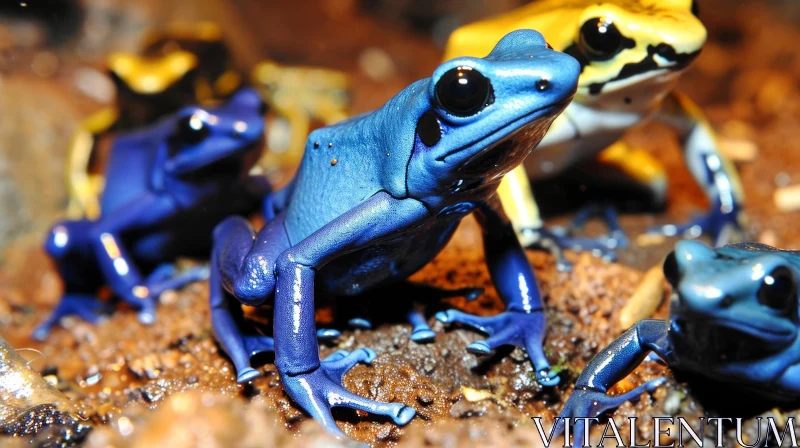 Colorful Frogs in a Terrarium: A Captivating Snapshot AI Image
