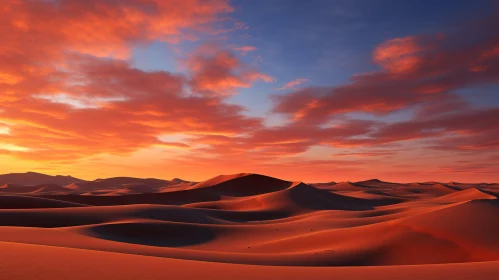 Colorful Skies over Sandy Desert: A Study in Oriental Minimalism