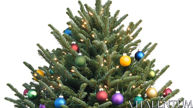 Brightly Adorned Christmas Tree with Ornaments AI Image