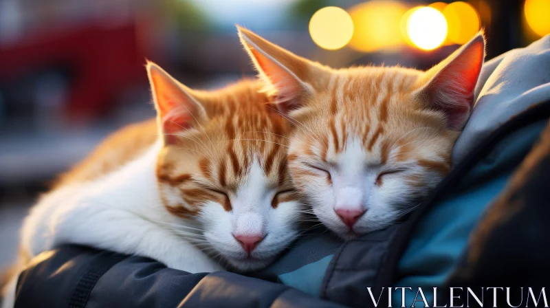 Peaceful Kittens Sleeping on Lap AI Image