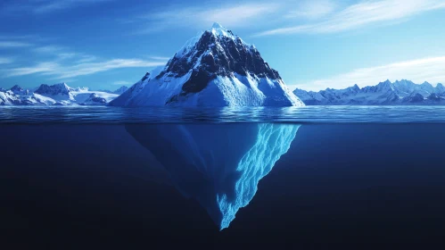 Majestic Iceberg with Underwater View