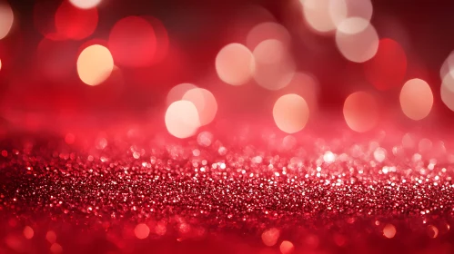 Red Glittering Bokeh Background