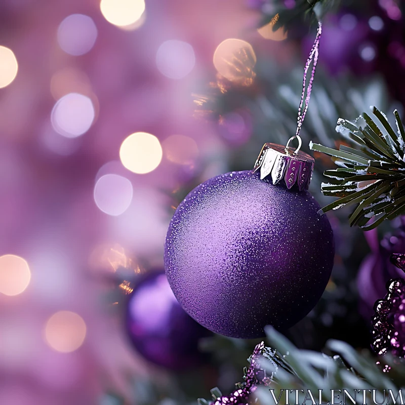 Festive Purple Christmas Bauble AI Image