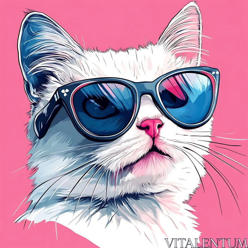 Cool Cat in Sunglasses Art AI Image