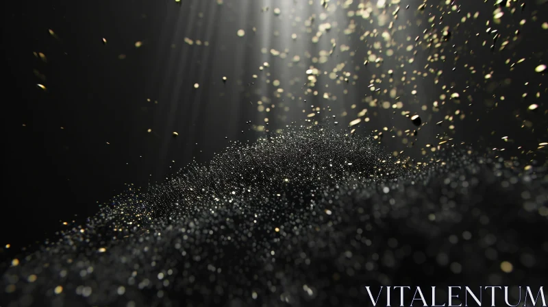 Black and Gold Particles on Dark Background | Illustration of Opulence AI Image