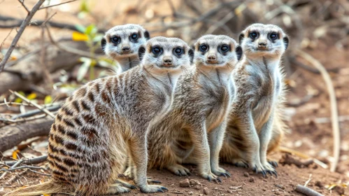 Captivating Encounter with Four Curious Meerkats