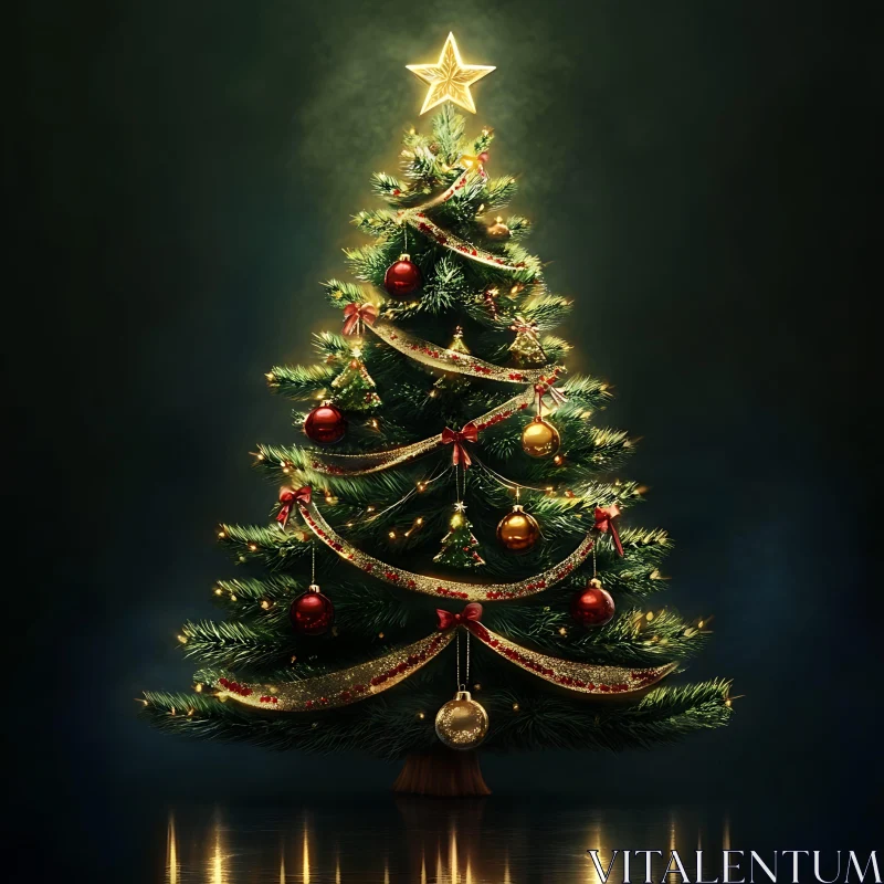 AI ART Festive Christmas Tree Decorations