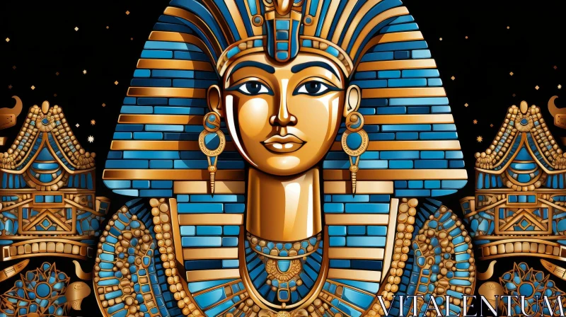 Egyptian Pharaoh Art: Opulent and Mysterious Depiction AI Image