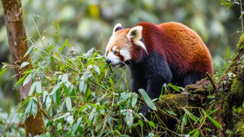 Red Panda Portrait: Majestic Arboreal Mammal in Himalayan Habitat