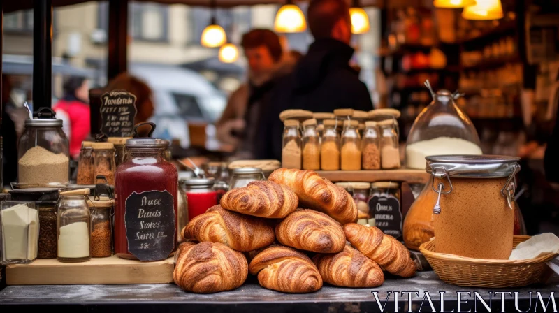Street Vendor Selling Croissants: A Functional and Danish Design AI Image