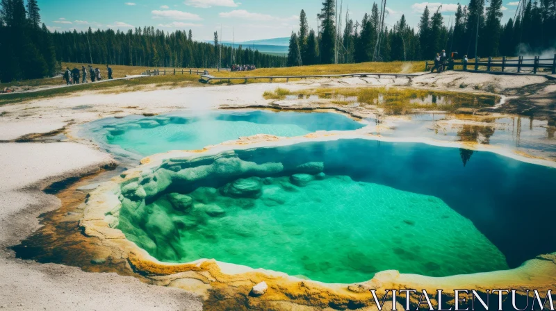 Yellowstone Valley Pools: Mind-Bending Murals and Grandiose Architecture AI Image