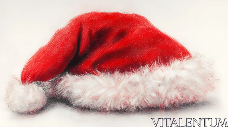 Festive Holiday Santa Hat Drawing AI Image