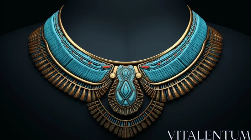 Exquisite Ancient Egyptian-Style Necklace AI Image