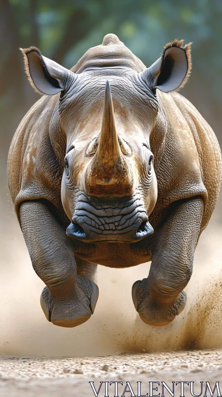 Dynamic Rhinoceros in Motion AI Image