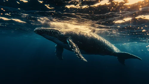 Majestic Whale Beneath Ocean Surface