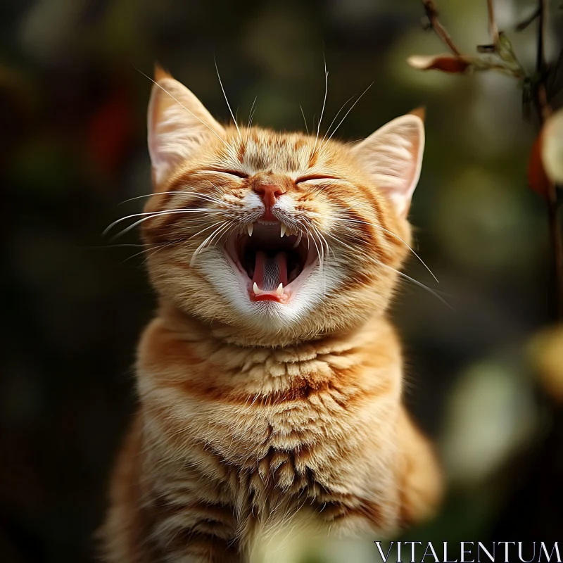 Cute Ginger Kitten Yawning