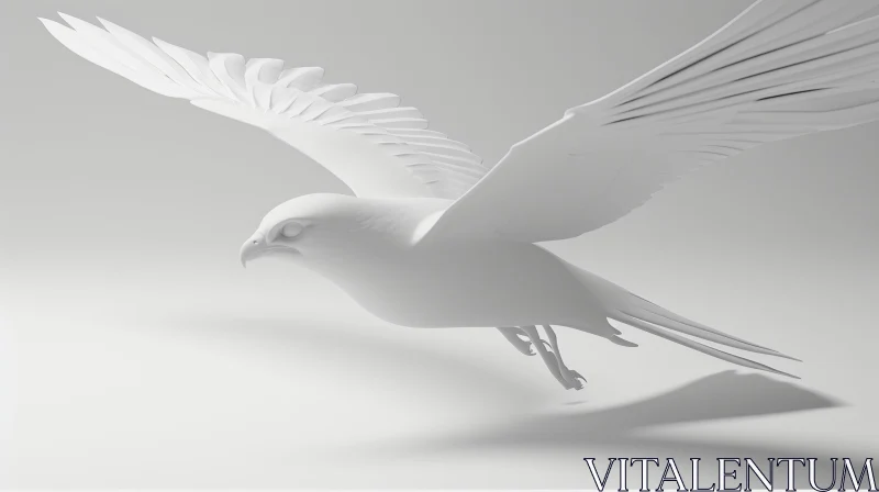 A Majestic Falcon in Flight | 3D Rendering AI Image