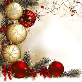 Luxurious Christmas Decorations with Red and Gold Baubles