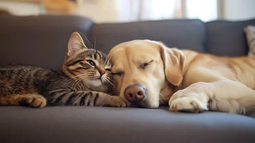 Pet Companionship in Quiet Slumber