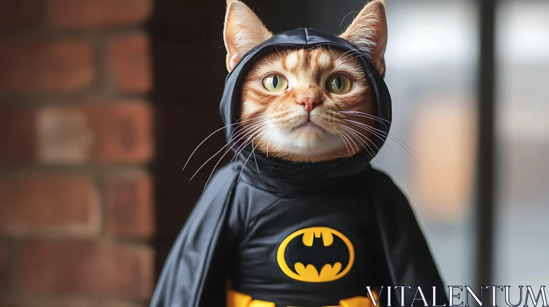 Feline Superhero Dressed as Batman