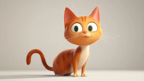 Playful Cartoon Cat Illustration