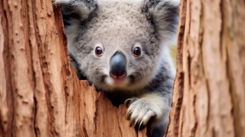 Curious Koala Portrait in Nature