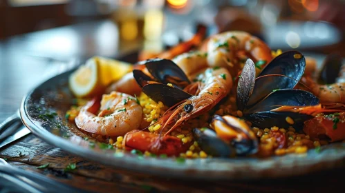 Delicious Spanish Paella with Seafood | Exquisite Rice Dish