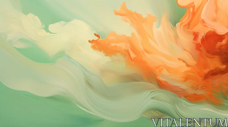 AI ART Orange and White Flower Abstract Painting