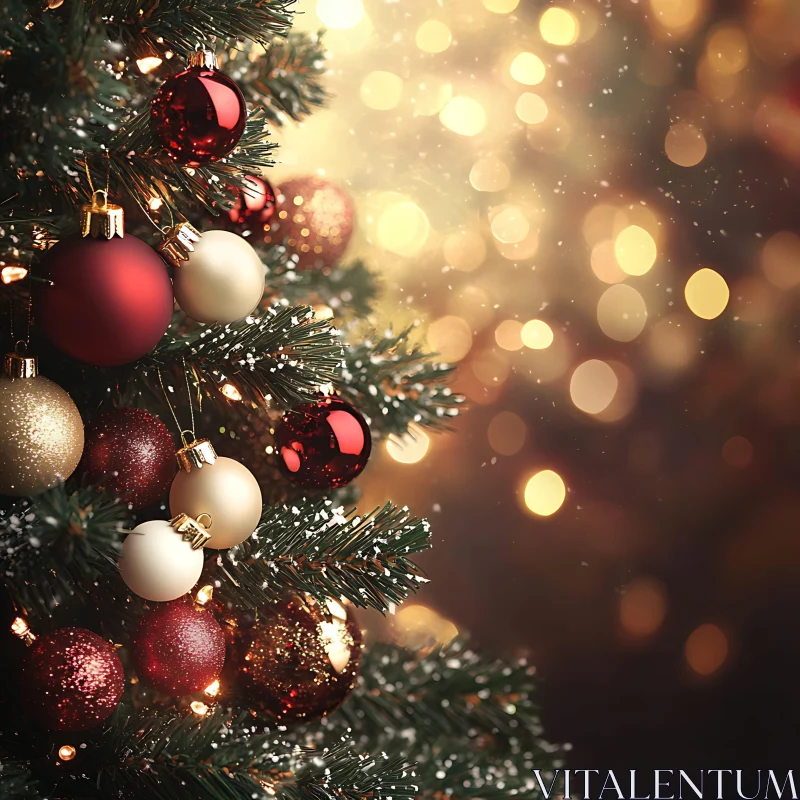 Festively Decorated Christmas Tree AI Image