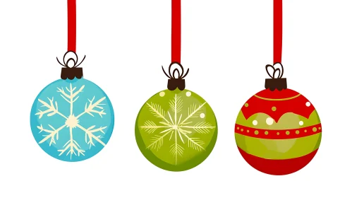 Festive Christmas Decorations with Snowflakes and Patterns