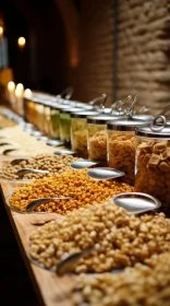 Captivating Nut Buffet Display under Theatrical Lighting