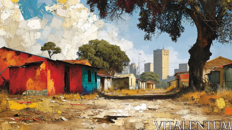 Captivating Street Scene in a Developing Country AI Image