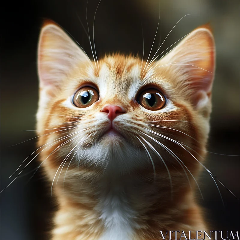 Charming Orange Kitten with Pink Nose AI Image